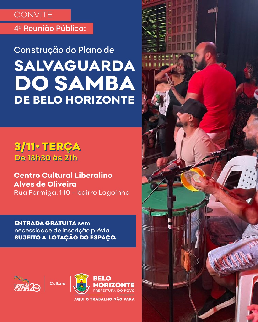 4ª Reunião Pública de construção do Plano de Salvaguarda do Samba de Belo Horizonte — Centro Cultural Liberalino Alves, Mercado da Lagoinha, Belo Horizonte