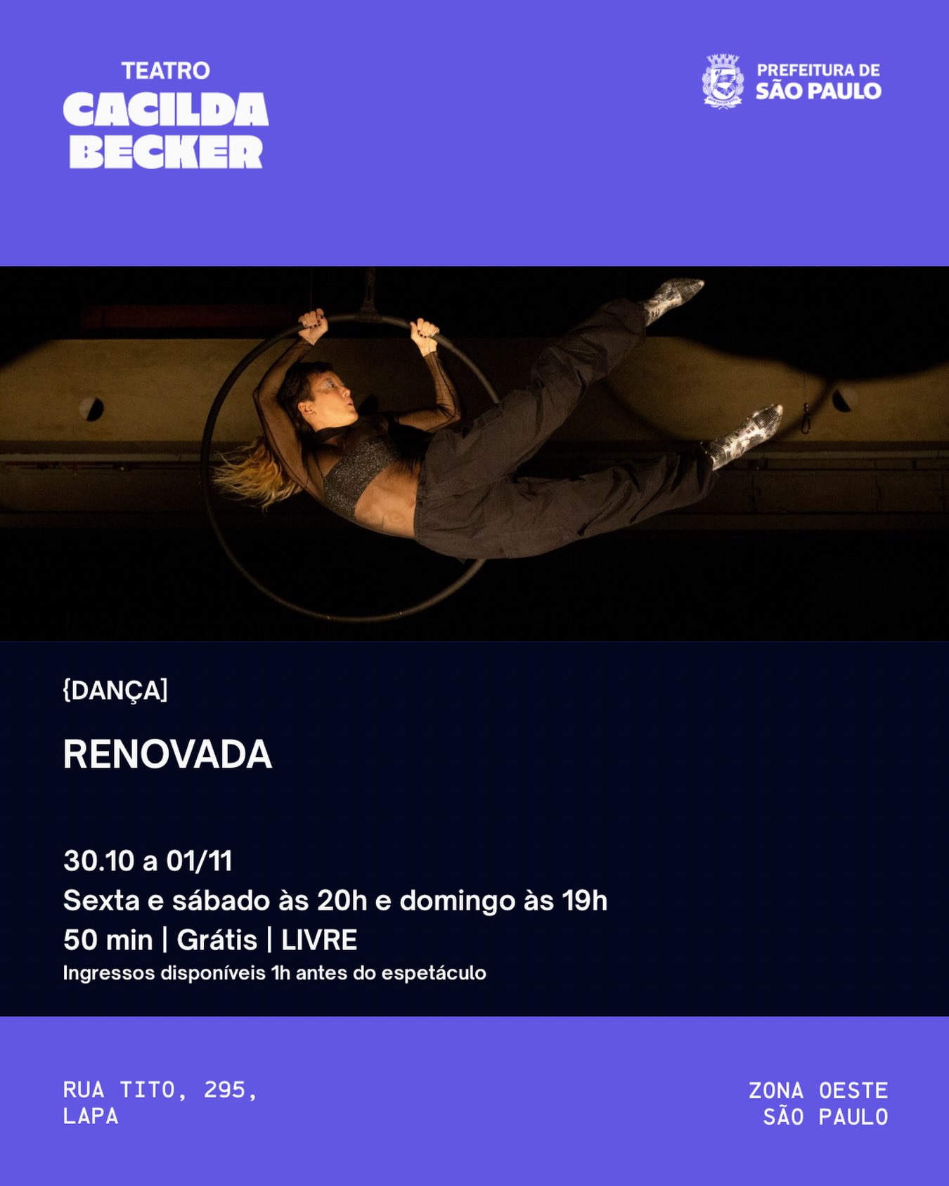 Renovada — Teatro Cacilda Becker, Lapa, São Paulo