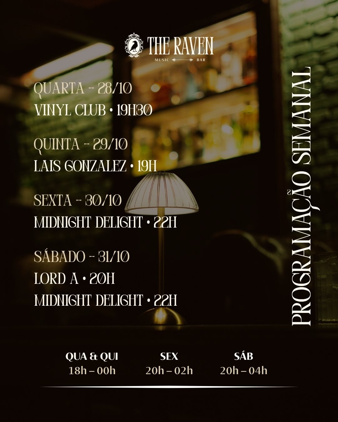 Noite Vintage Pop & Rock com Midnight Delight — The Raven Music Bar, Pinheiros, São Paulo