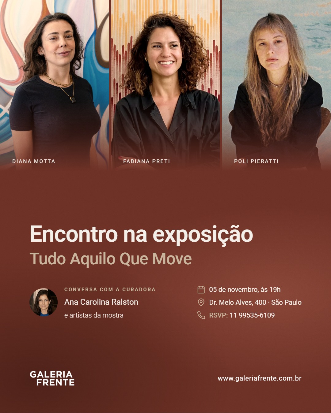 Encontro na exposição Tudo Aquilo Que Move — Galeria Frente, Bela Vista, São Paulo