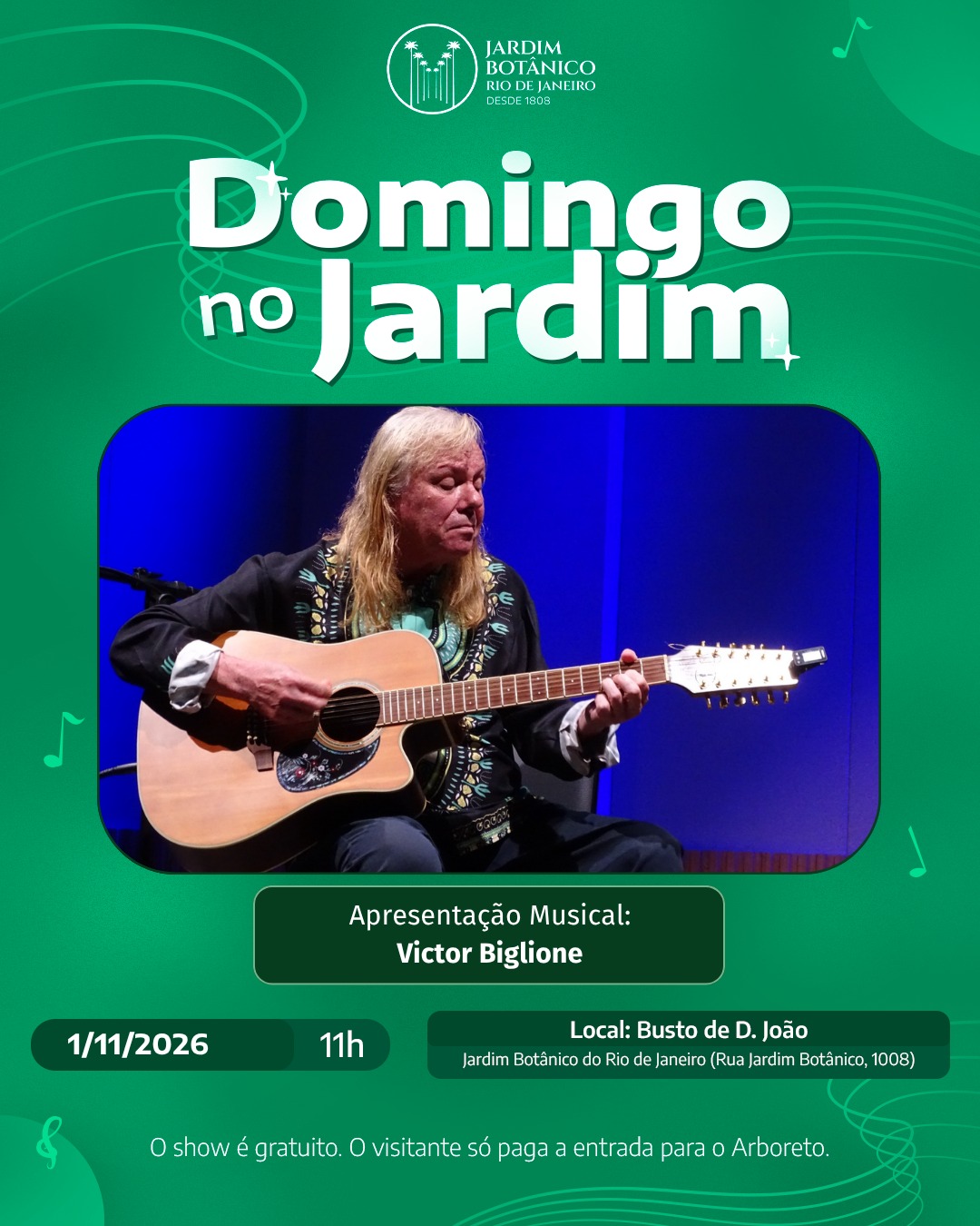 Seis cordas para as estrelas - Victor Biglione — Jardim Botânico do RJ, Jardim Botânico, Rio de Janeiro