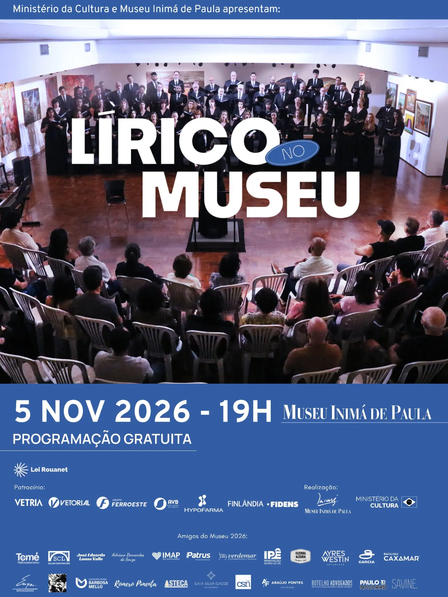 Lírico no Museu - Coral Lírico de Minas Gerais — Museu Inimá de Paula, Centro, Belo Horizonte