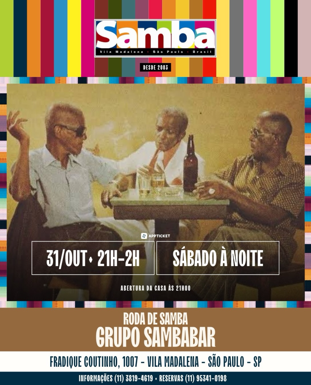 Roda de Samba com Grupo Sambabar — Bar Samba, Pinheiros, São Paulo