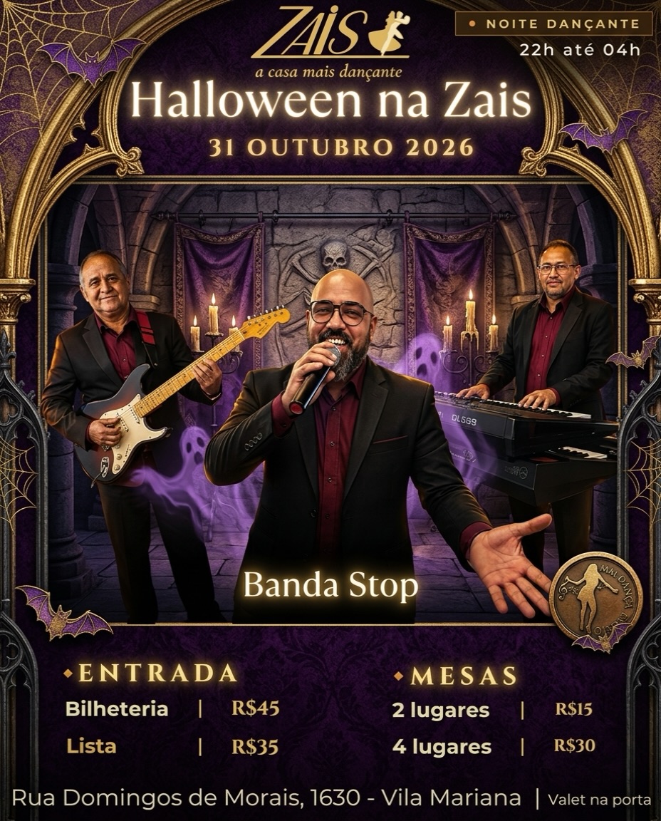 Halloween na Zais – Noite Dançante — Zais - A casa mais dançante de São Paulo, Vila Mariana, São Paulo