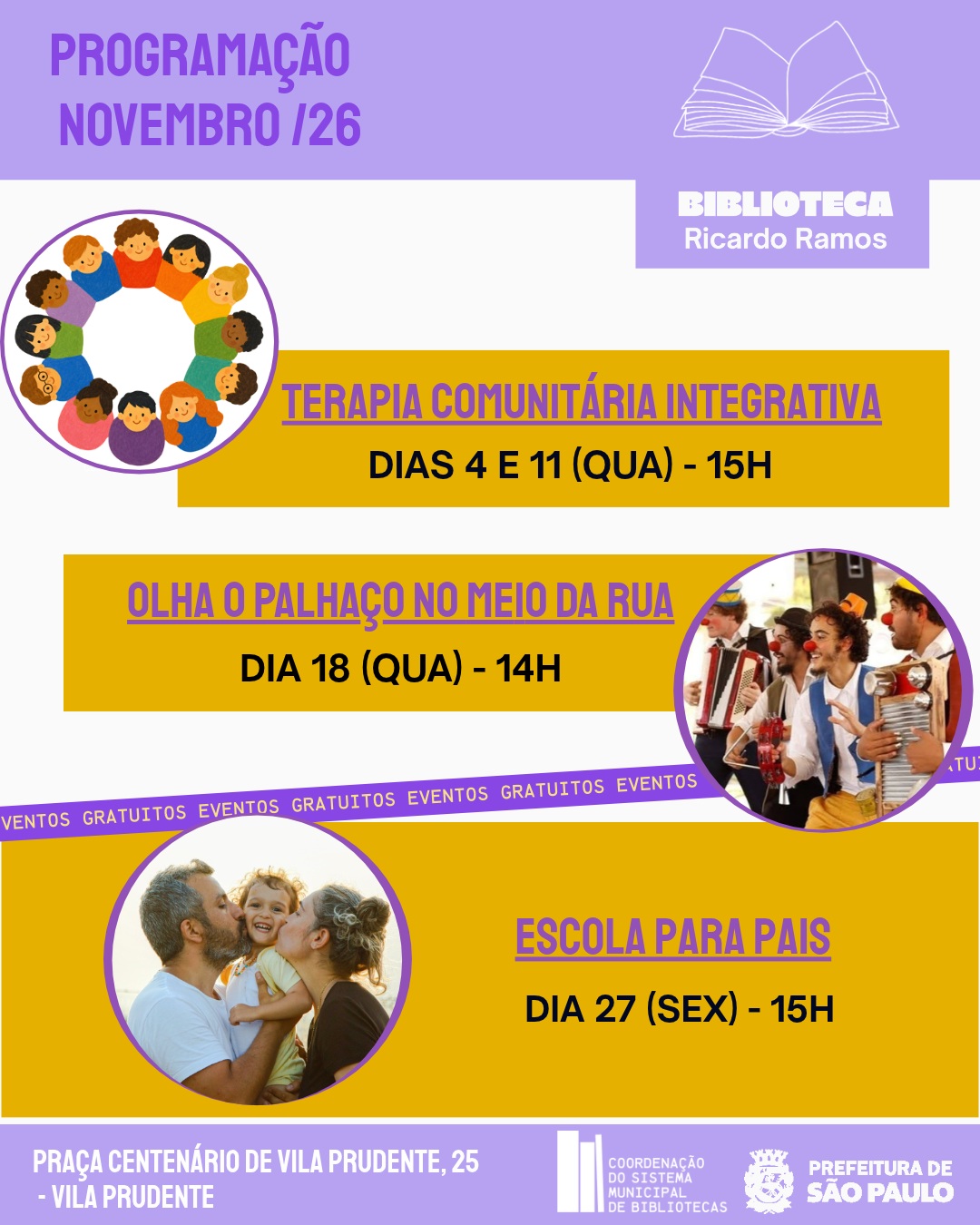 Escola para Pais — Biblioteca Ricardo Ramos, Vila Prudente, São Paulo