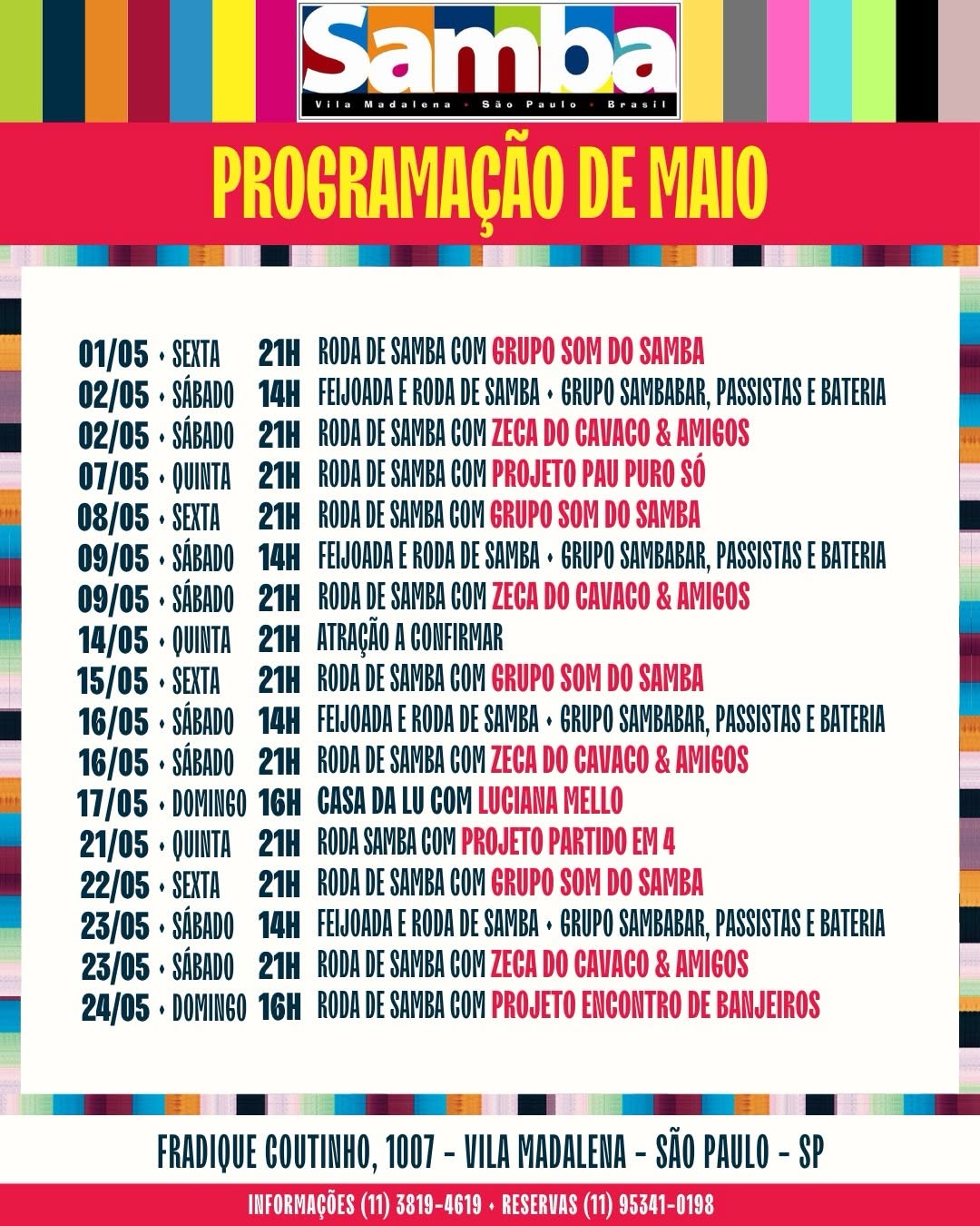 Roda de samba e feijoada com Sambabar, passistas e Bateria do Mestre Zoinho + Ítalo Coronel