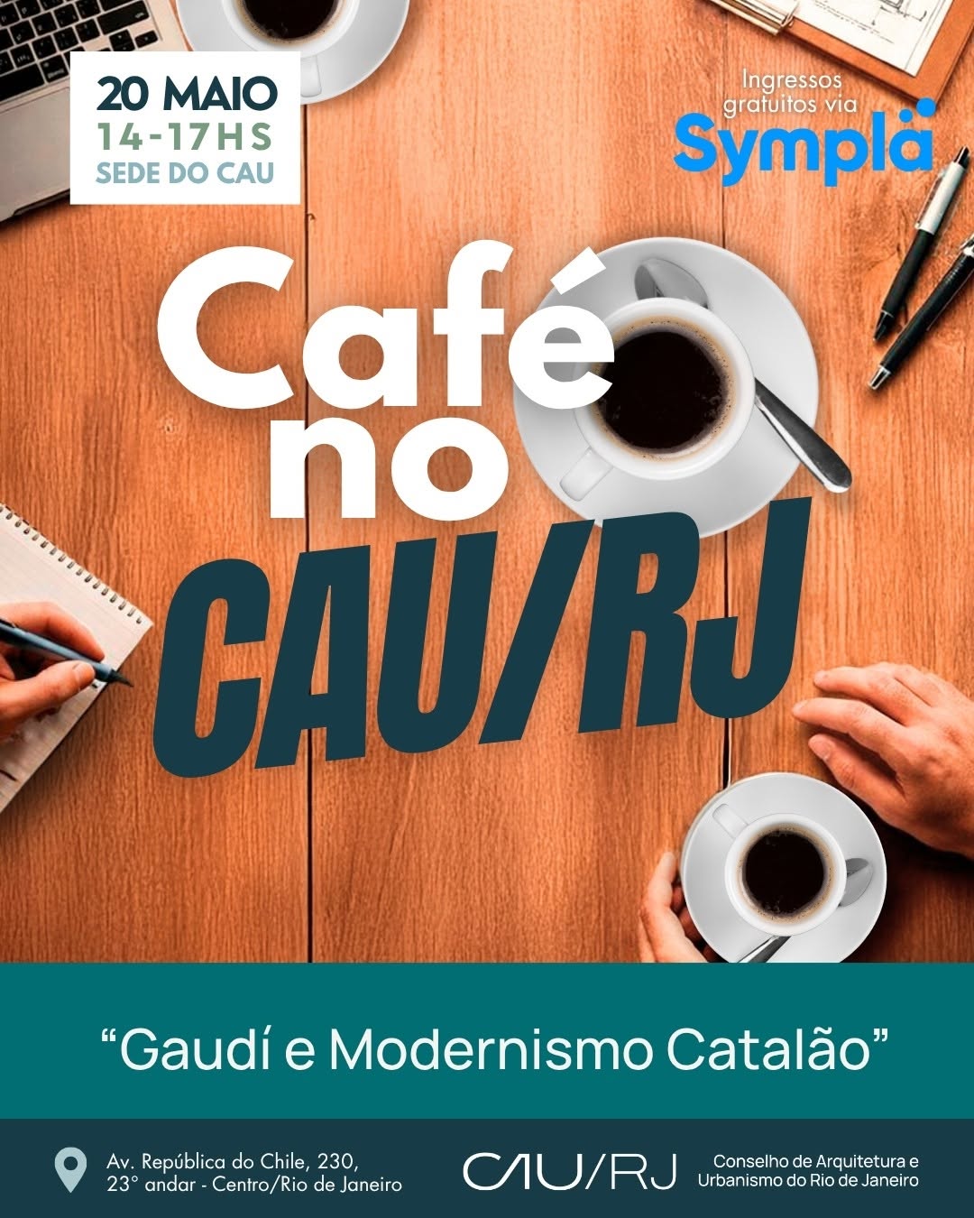 Café no CAU/RJ - Gaudí e o Modernidade Catalão — Centro de Arquitetura e Urbanismo do Rio de Janeiro, Rio de Janeiro