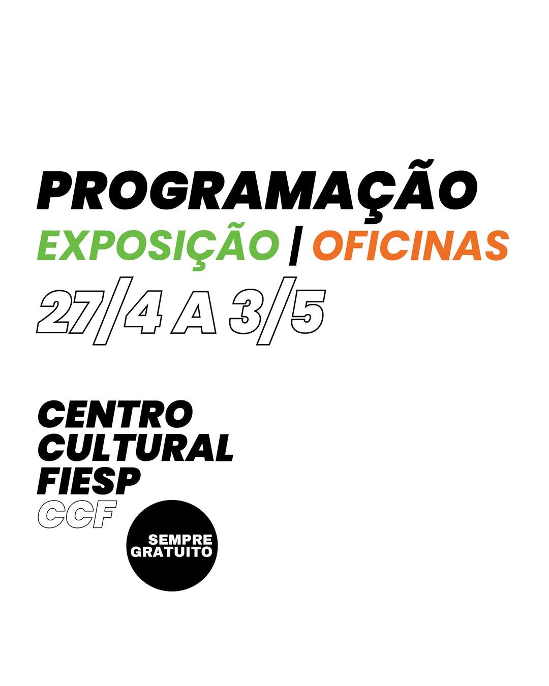 Programação Gratuita no Centro Cultural Fiesp