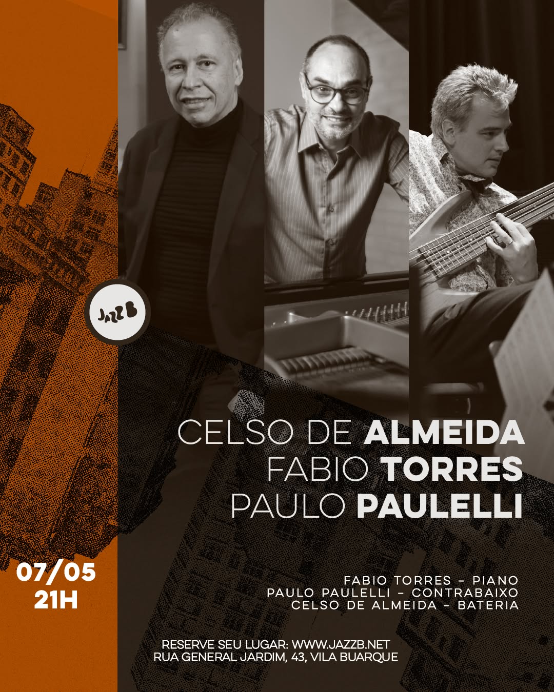 Celso de Almeida, Fabio Torres e Paulo Paulelli no JazzB