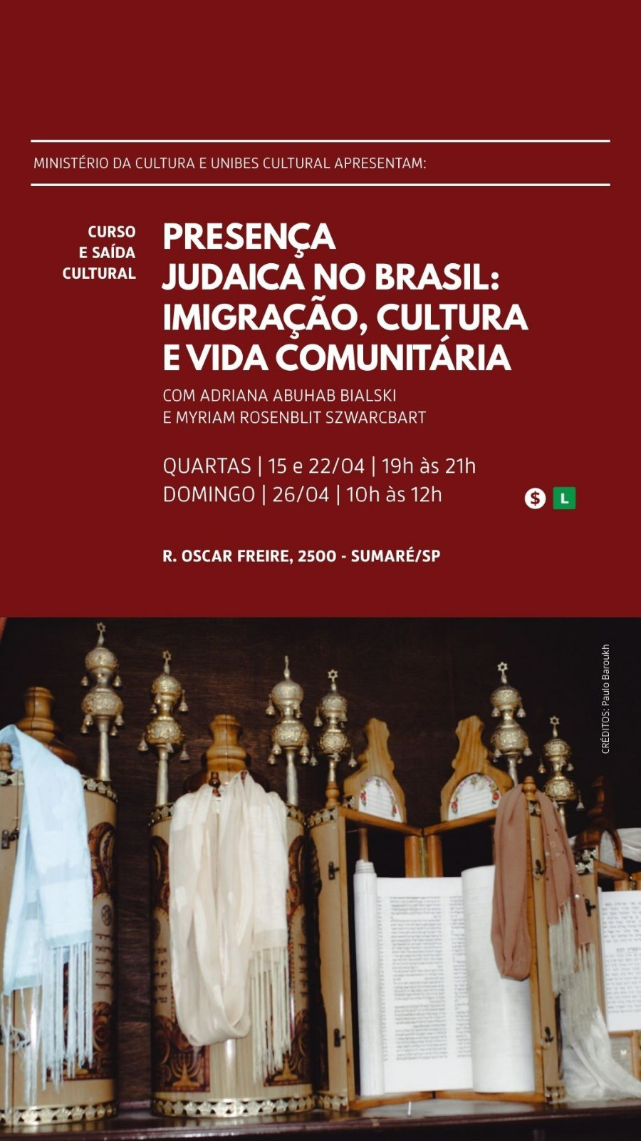 Curso Presença Judaica no Brasil: Imigração, Cultura e Vida Comunitária - Vivência na Mooca