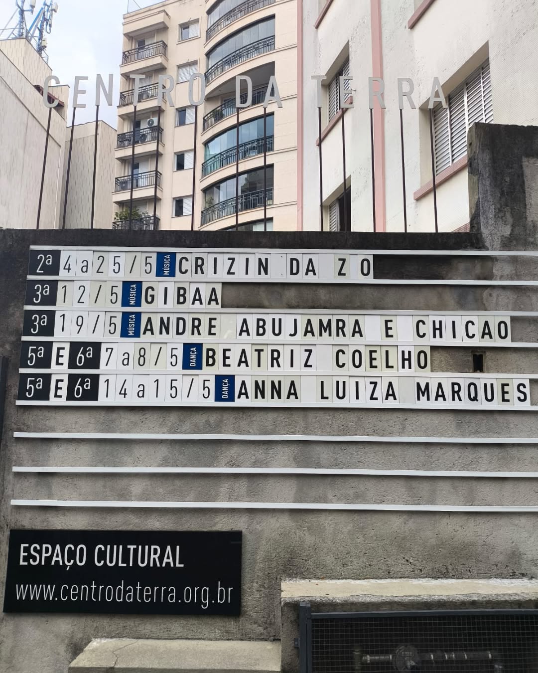 Evento de 11 a 15.05.2026 — Centro da Terra, Perdizes, São Paulo