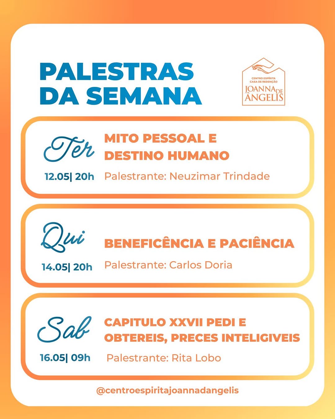 Beneficência e Paciência — Centro Espírita Joanna de Ângelis, Salvador
