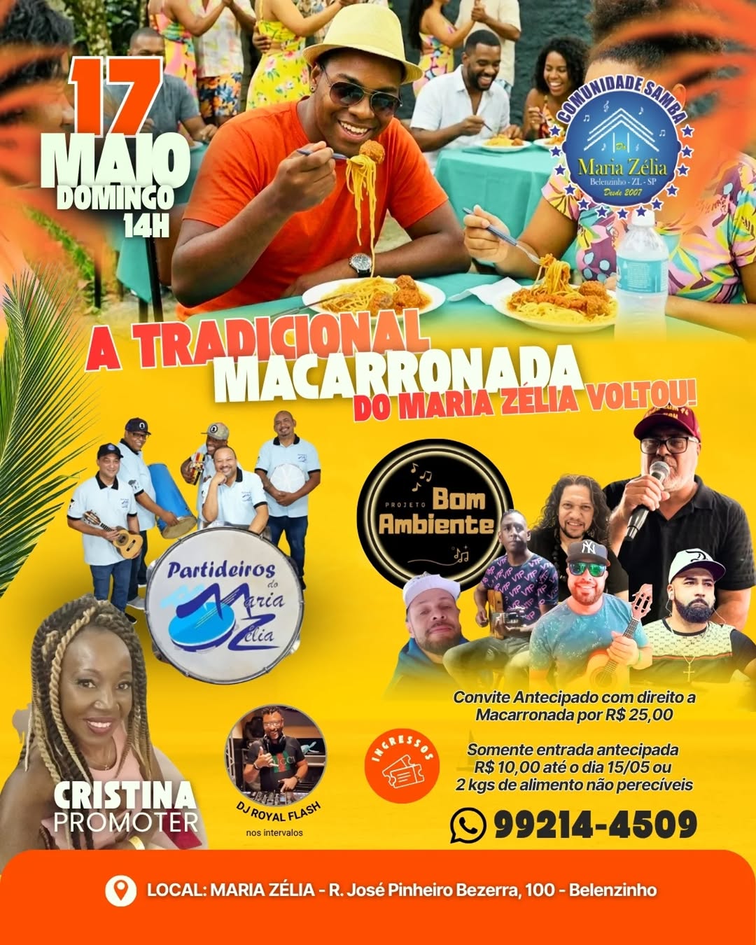 Roda de Samba e Macarronada da Comunidade Samba do Maria Zélia — Comunidade Samba Do Maria Zélia, Penha, São Paulo