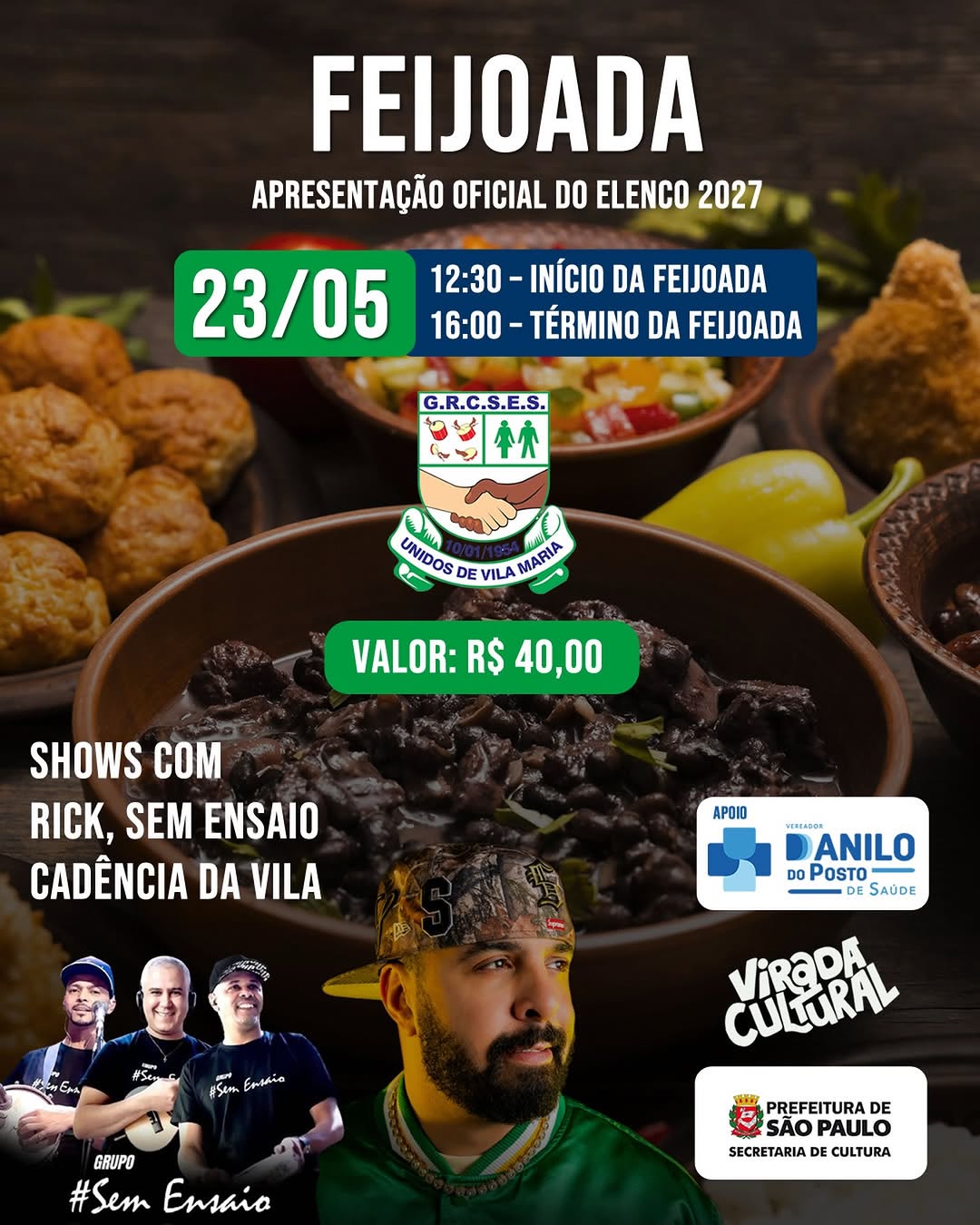 Feijoada e Apresentação Oficial do Elenco 2027 — Unidos de Vila Maria, Vila Maria, São Paulo