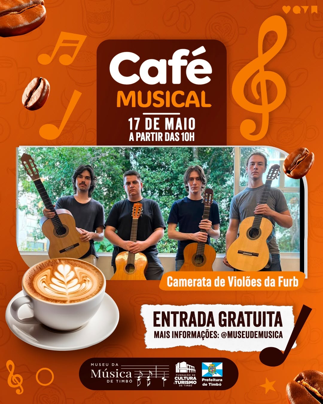 Café Musical com Camerata de Violões da Furb — Museu da Imagem e do Som do PR, Centro, Curitiba