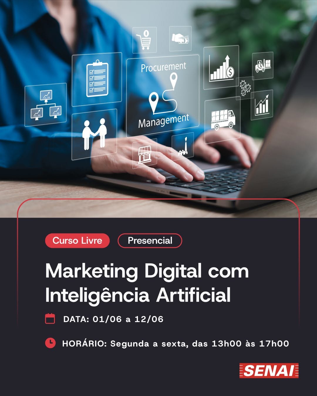 Marketing Digital com Inteligência Artificial — SENAI Ipiranga Automobilística, Ipiranga, São Paulo