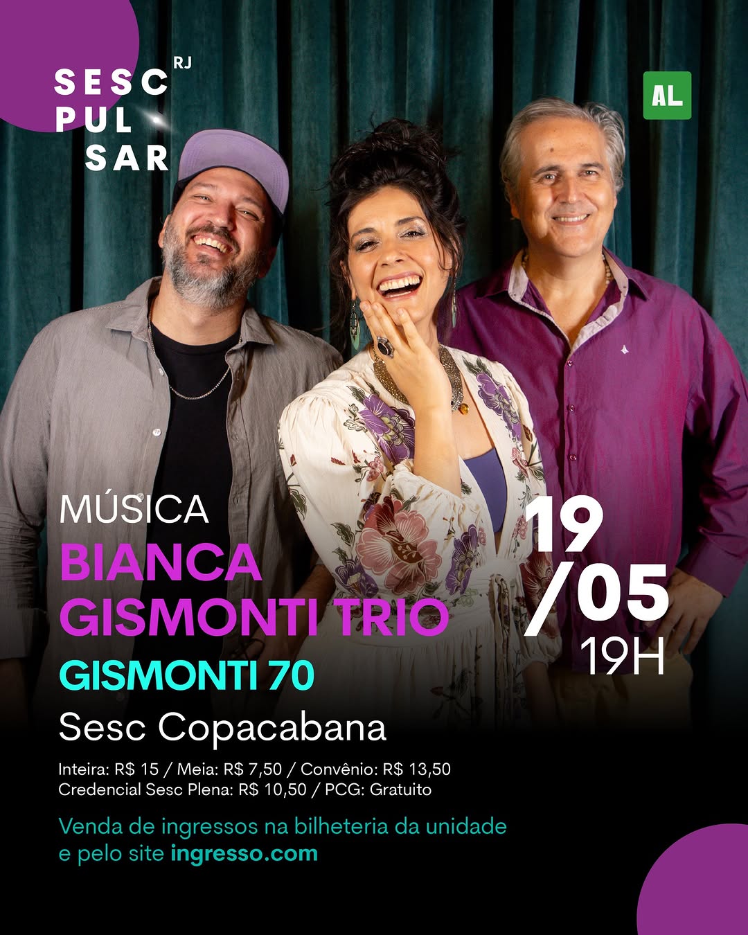 Gismonti 70 — Sesc Copacabana, Copacabana, Rio de Janeiro