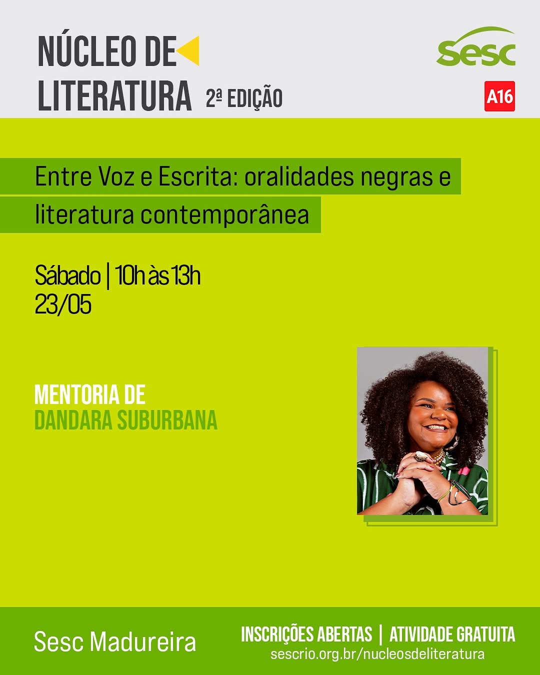 Entre Voz e Escrita: oralidades negras e literatura contemporânea — Sesc Madureira, Madureira, Rio de Janeiro