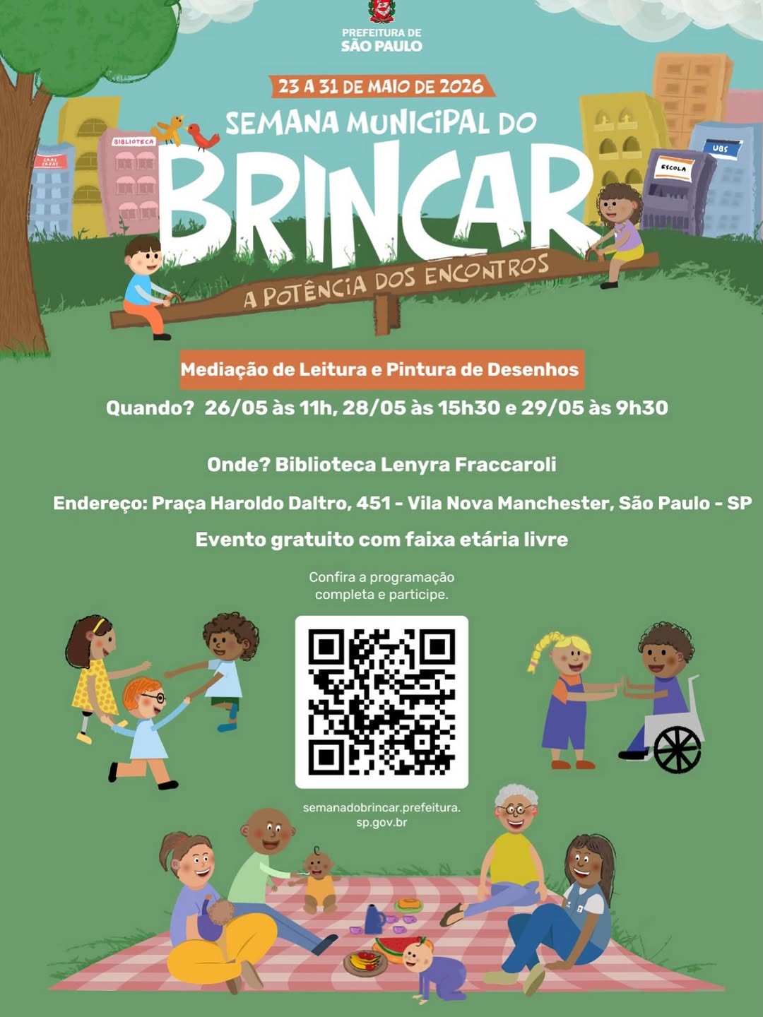 Semana do Brincar — Biblioteca Lenyra Fraccaroli, São Paulo