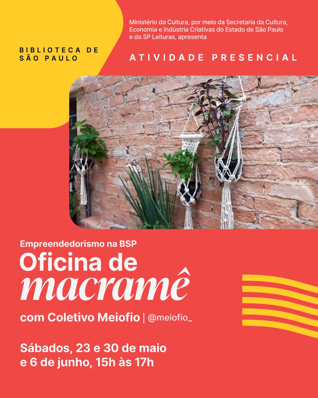 Oficina de Macramê — Biblioteca de São Paulo, Santana, São Paulo