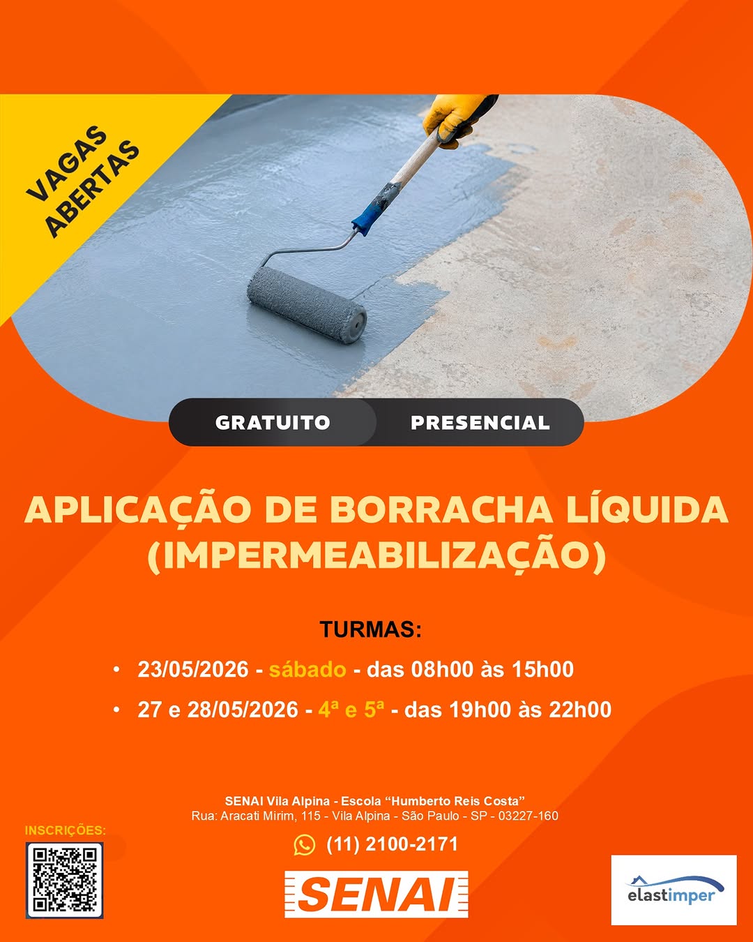 Curso Prático de Aplicação de Borracha Líquida - Turma de Quarta e Quinta — SENAI Vila Alpina, Ipiranga, São Paulo